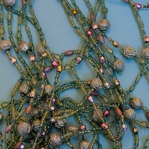 Joan Rivers Green and Silver Multi-Strand Necklace